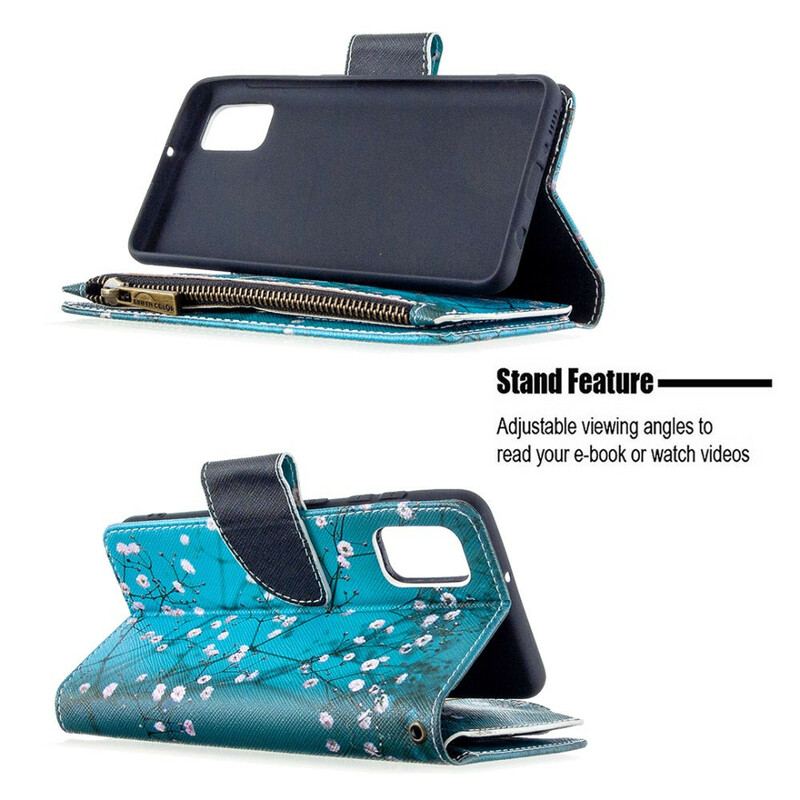 Housse Samsung Galaxy A41 Poche Zippée Arbre
