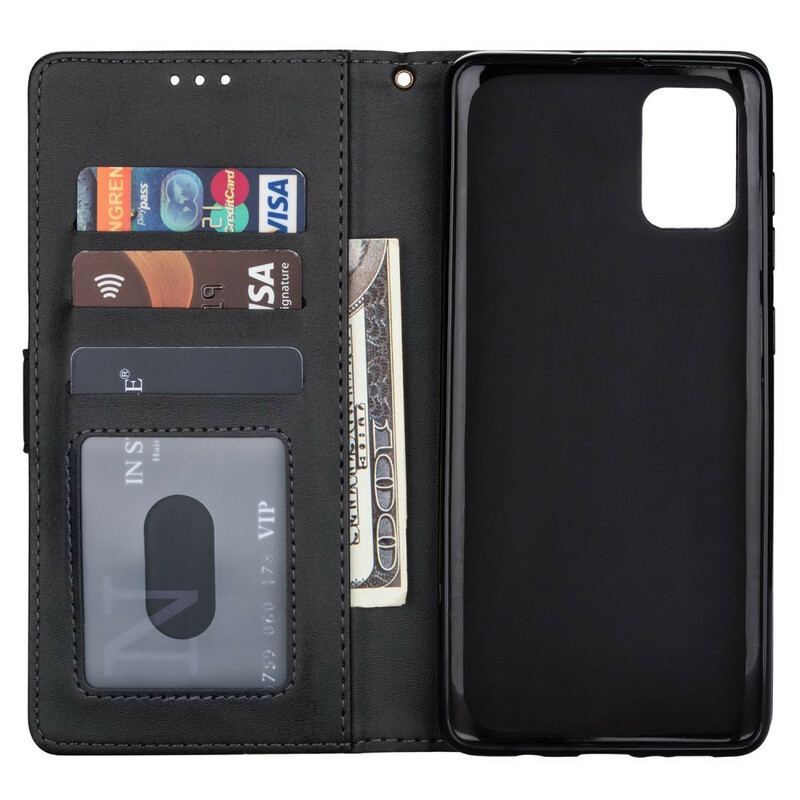 Housse Samsung Galaxy A41 Porte-Monnaie avec Lanière