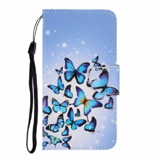 Housse Samsung Galaxy A41 Variations Papillons à Lanière