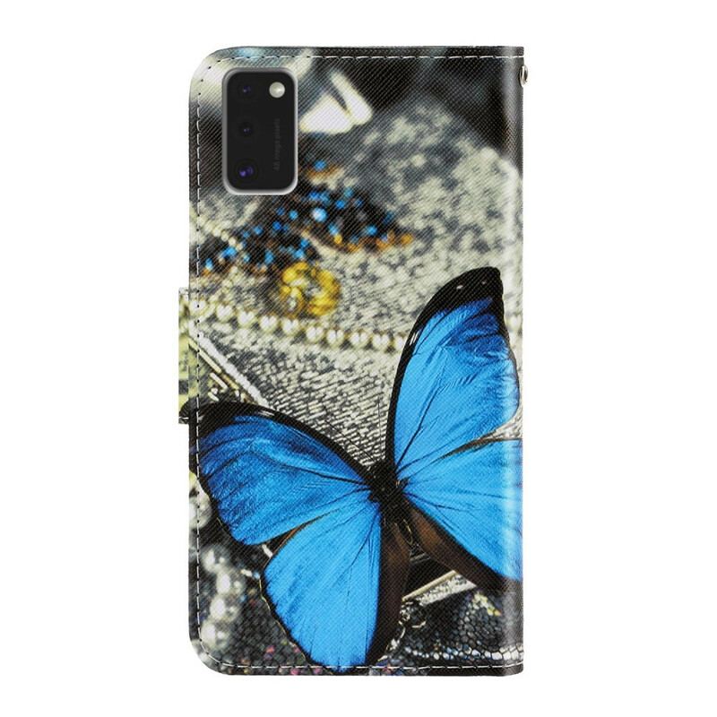 Housse Samsung Galaxy A41 Variations Papillons à Lanière