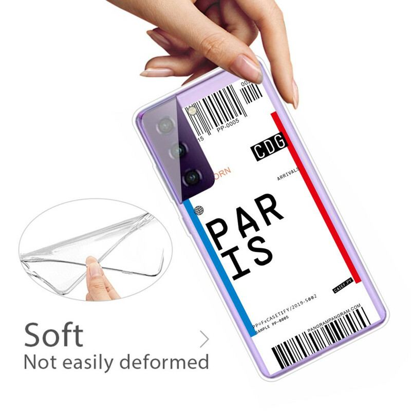 Coque Samsung Galaxy S21 5G Boarding Pass to Paris