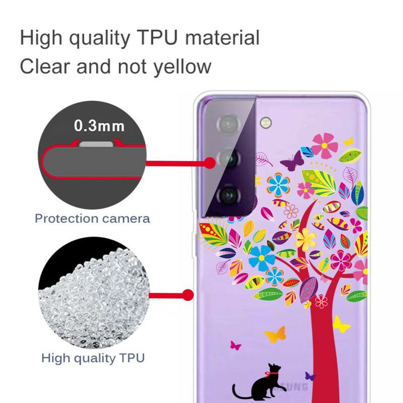 Coque Samsung Galaxy S21 5G Chat sous l'Arbre