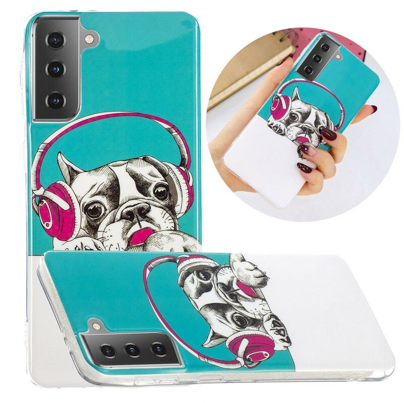 Coque Samsung Galaxy S21 5G Chien Fluorescente