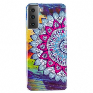 Coque Samsung Galaxy S21 5G Mandala Coloré Fluorescente