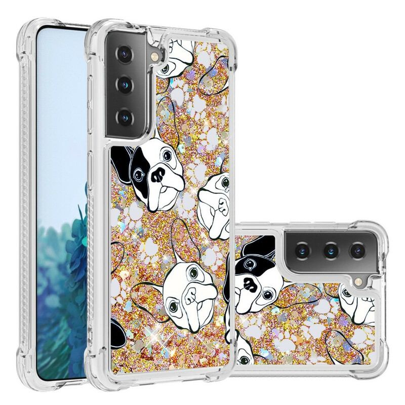 Coque Samsung Galaxy S21 5G Mr Chien Paillettes