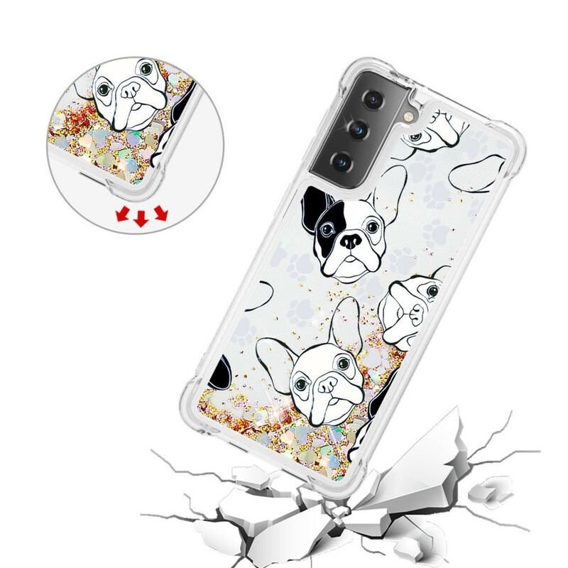 Coque Samsung Galaxy S21 5G Mr Chien Paillettes