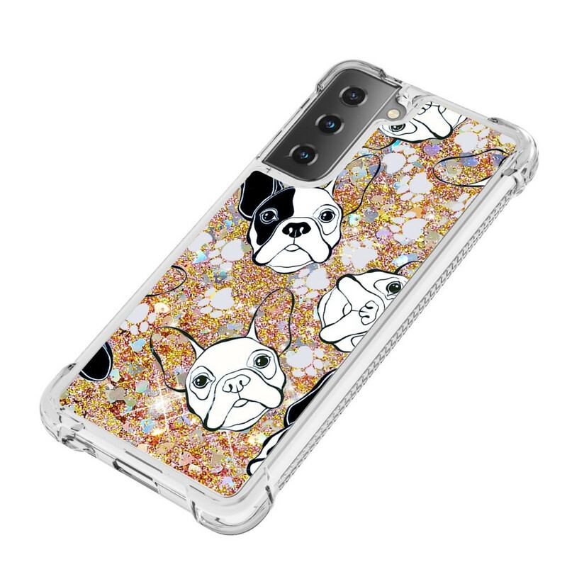 Coque Samsung Galaxy S21 5G Mr Chien Paillettes
