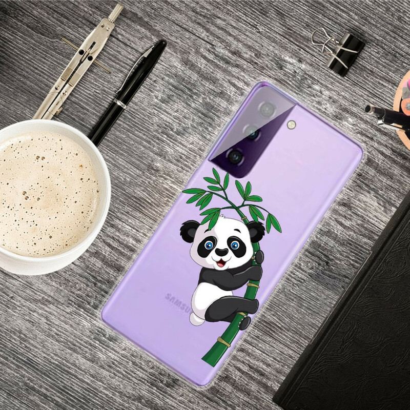 Coque Samsung Galaxy S21 5G Panda Sur Le Bambou