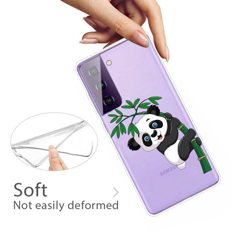 Coque Samsung Galaxy S21 5G Panda Sur Le Bambou