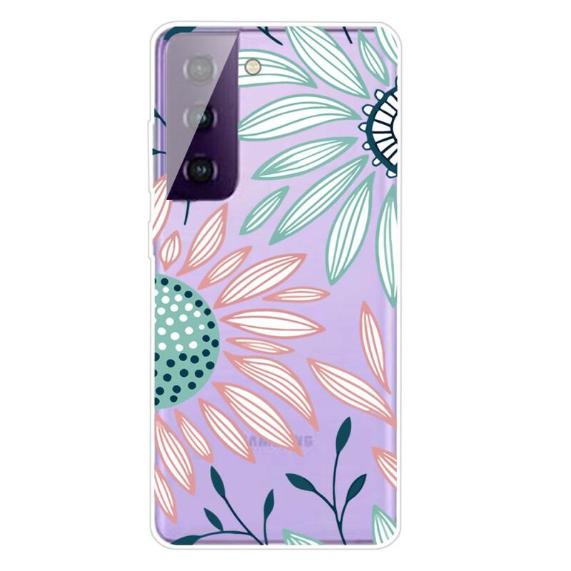 Coque Samsung Galaxy S21 5G Transparente Une Fleur