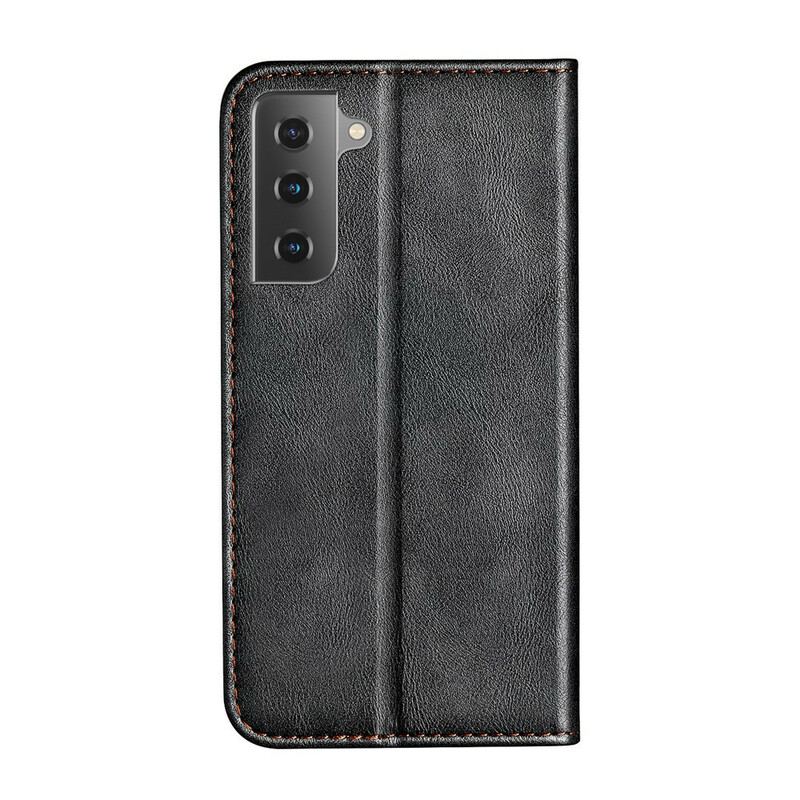 Flip Cover Samsung Galaxy S21 5G Bicolore Effet Cuir