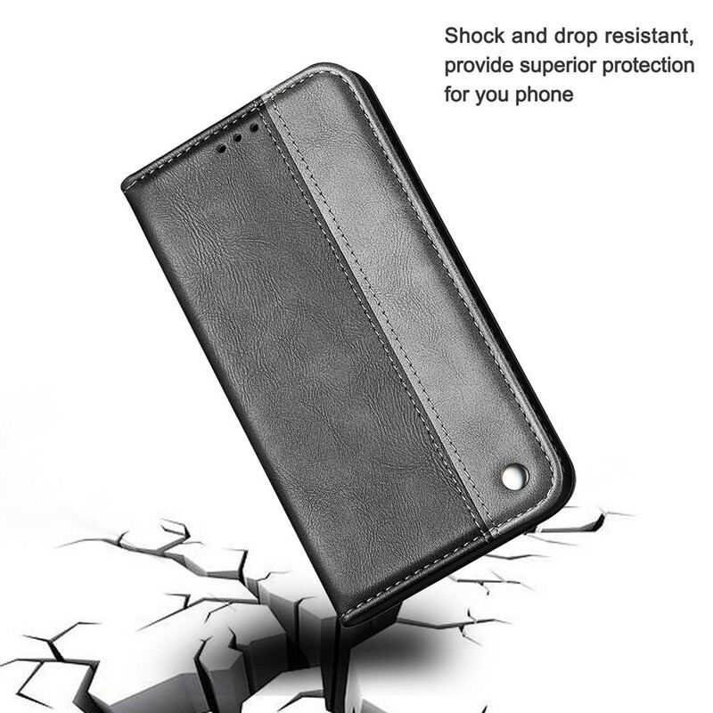 Flip Cover Samsung Galaxy S21 5G Bicolore Effet Cuir