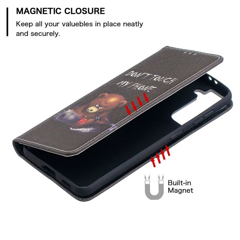 Flip Cover Samsung Galaxy S21 5G Ours Dangereux