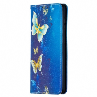Flip Cover Samsung Galaxy S21 5G Papillons Colorés