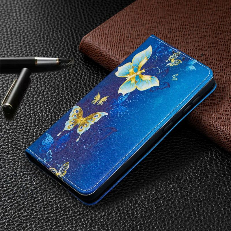 Flip Cover Samsung Galaxy S21 5G Papillons Colorés