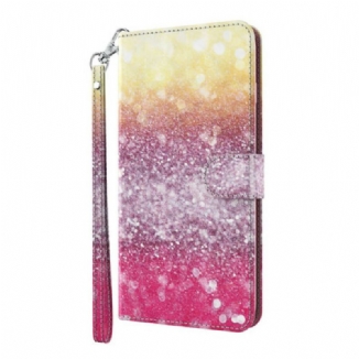 Housse Samsung Galaxy S21 5G Dégradé Paillettes Magenta