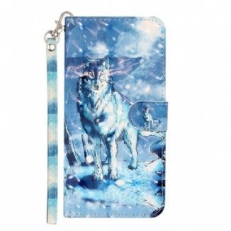 Housse Samsung Galaxy S21 5G Loup Light Spots à Lanière