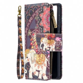 Housse Samsung Galaxy S21 5G Poche Zippée Éléphant