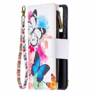 Housse Samsung Galaxy S21 5G Poche Zippée Papillons