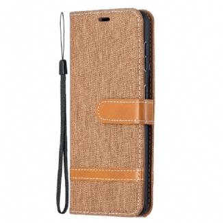 Housse Samsung Galaxy S21 5G Tissu et Effet Cuir à Lanière