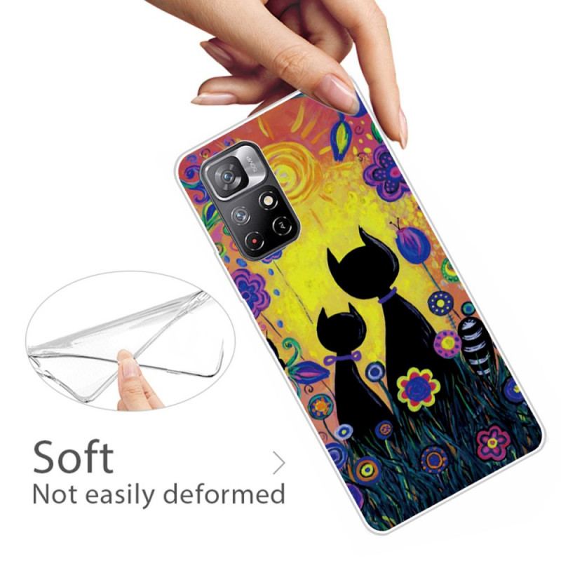 Coque Poco M4 Pro 5G Chat Cartoon