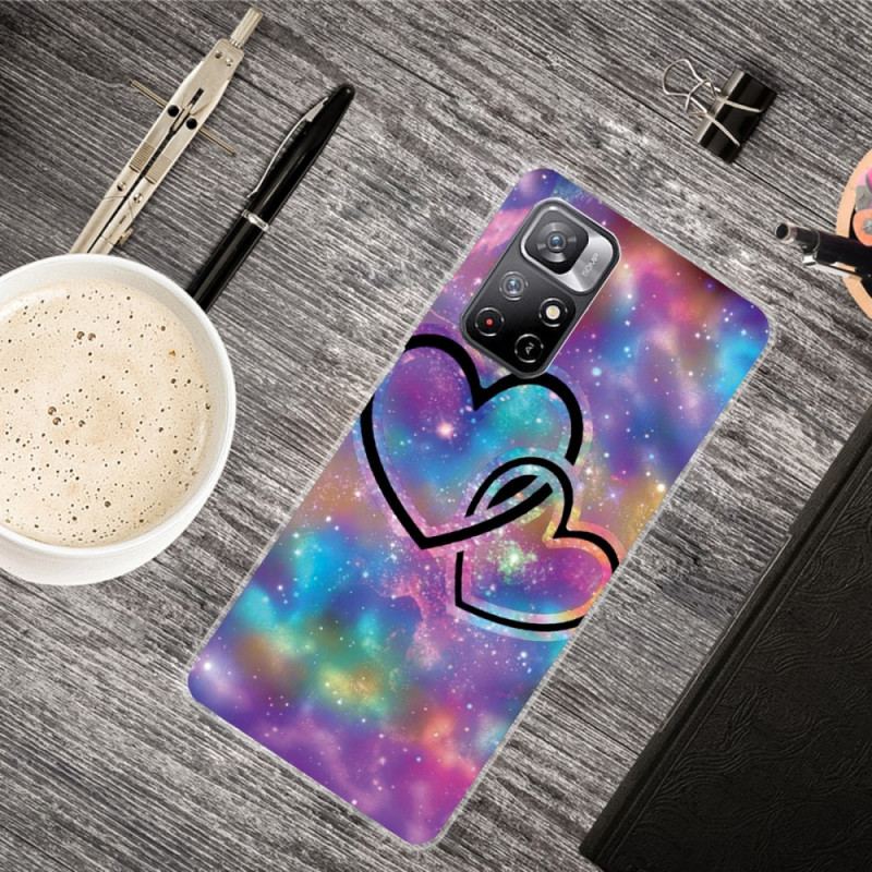 Coque Poco M4 Pro 5G Coeurs Enchaînés