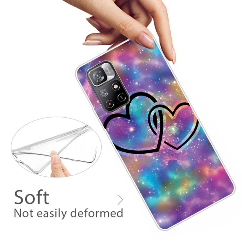 Coque Poco M4 Pro 5G Coeurs Enchaînés