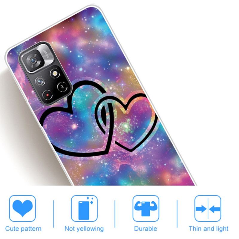 Coque Poco M4 Pro 5G Coeurs Enchaînés