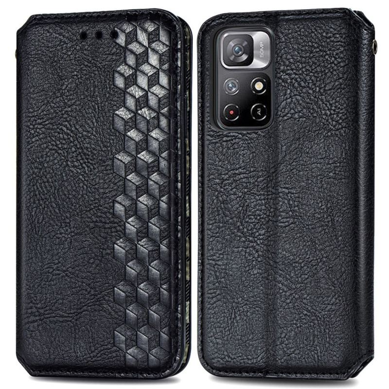 Flip Cover Poco M4 Pro 5G Effet Cuir Texture Diamant