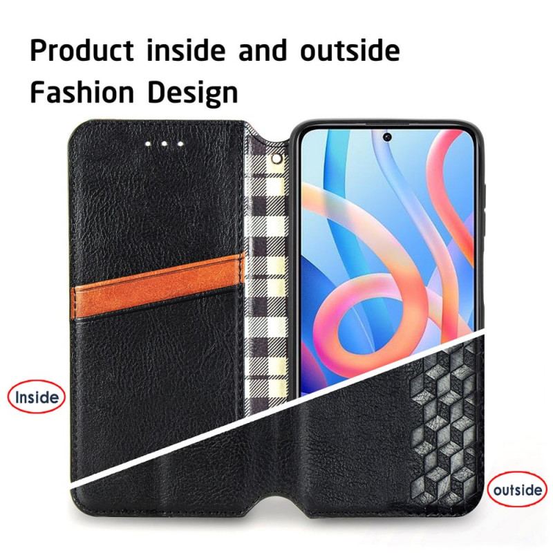 Flip Cover Poco M4 Pro 5G Effet Cuir Texture Diamant