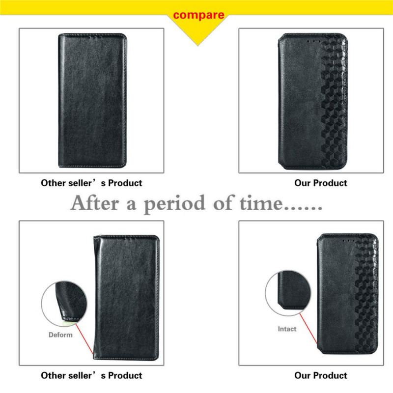 Flip Cover Poco M4 Pro 5G Effet Cuir Texture Diamant