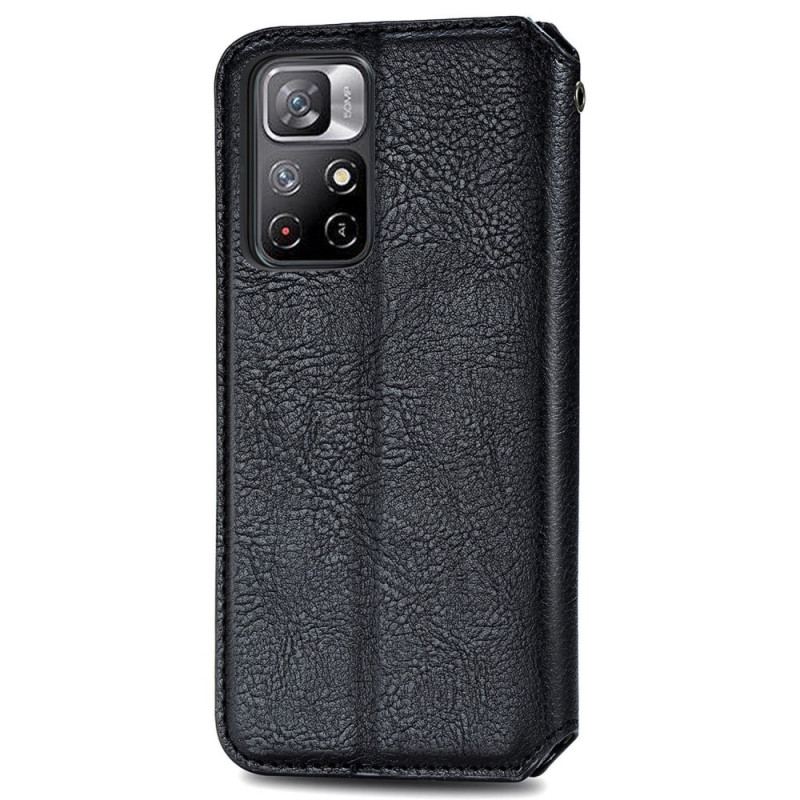 Flip Cover Poco M4 Pro 5G Effet Cuir Texture Diamant