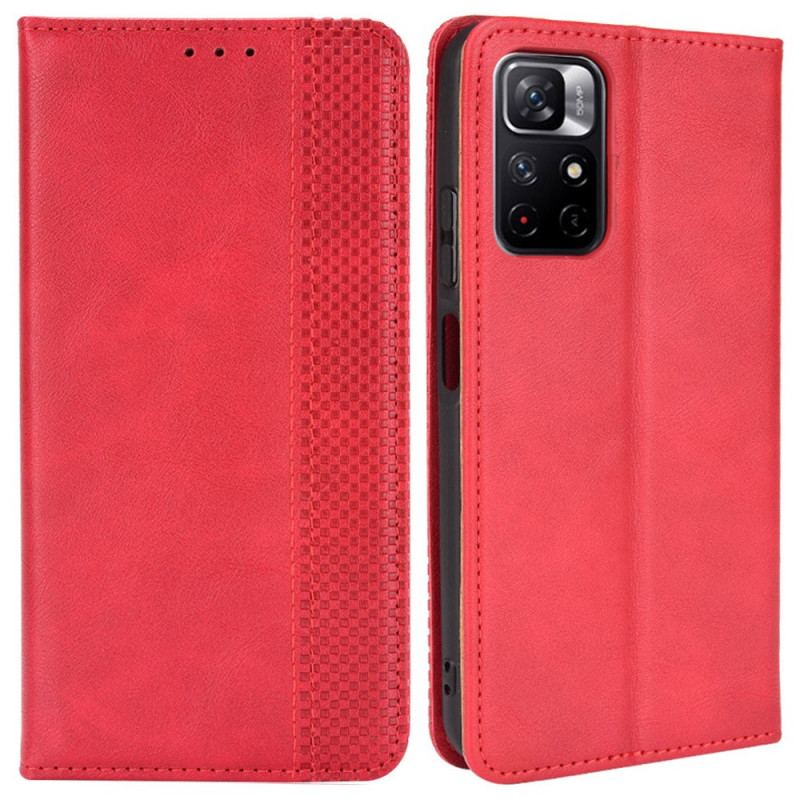 Flip Cover Poco M4 Pro 5G Effet Cuir Vintage Stylisé