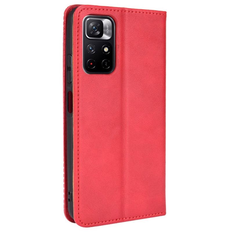 Flip Cover Poco M4 Pro 5G Effet Cuir Vintage Stylisé