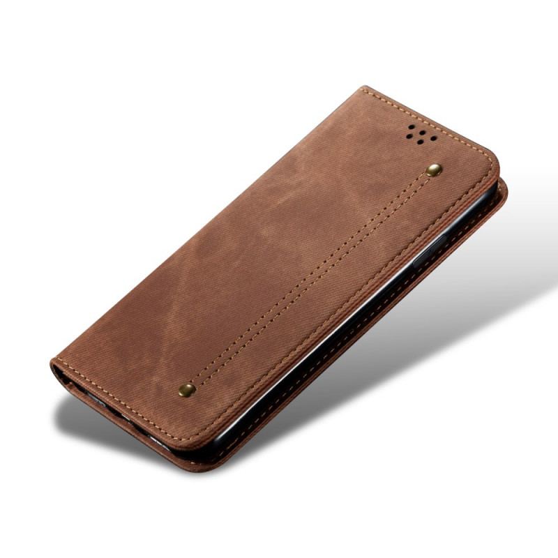 Flip Cover Poco M4 Pro 5G Tissu Jeans