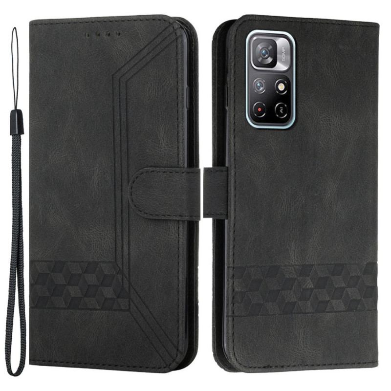 Housse Poco M4 Pro 5G Lignes et Texture Diamants