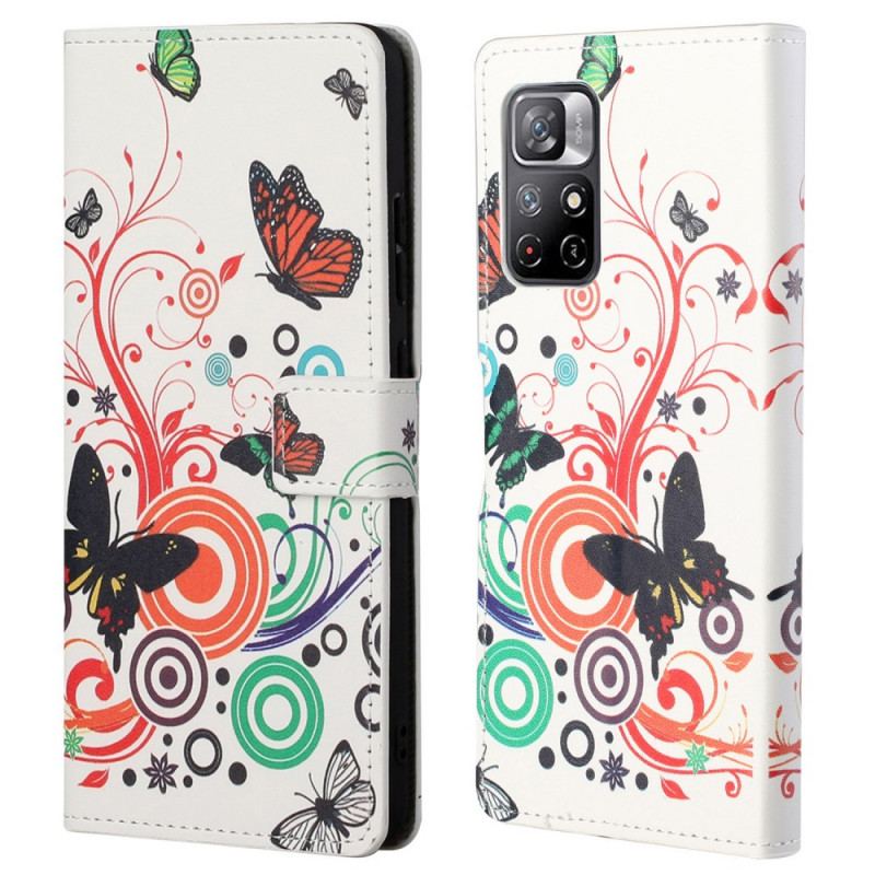 Housse Poco M4 Pro 5G Papillons et Fleurs