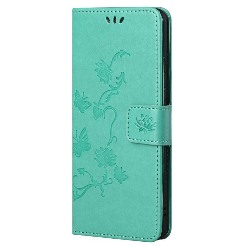 Housse Poco M4 Pro 5G Papillons et Fleurs d'Asie