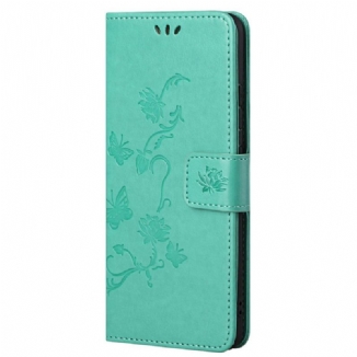 Housse Poco M4 Pro 5G Papillons et Fleurs d'Asie