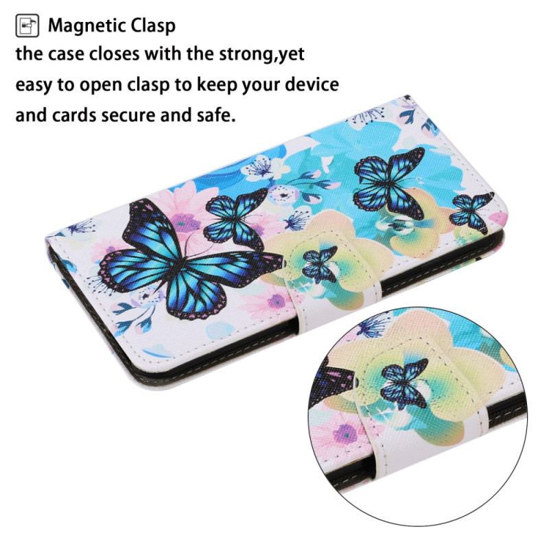 Housse Poco M4 Pro 5G Papillons et Fleurs d'Été