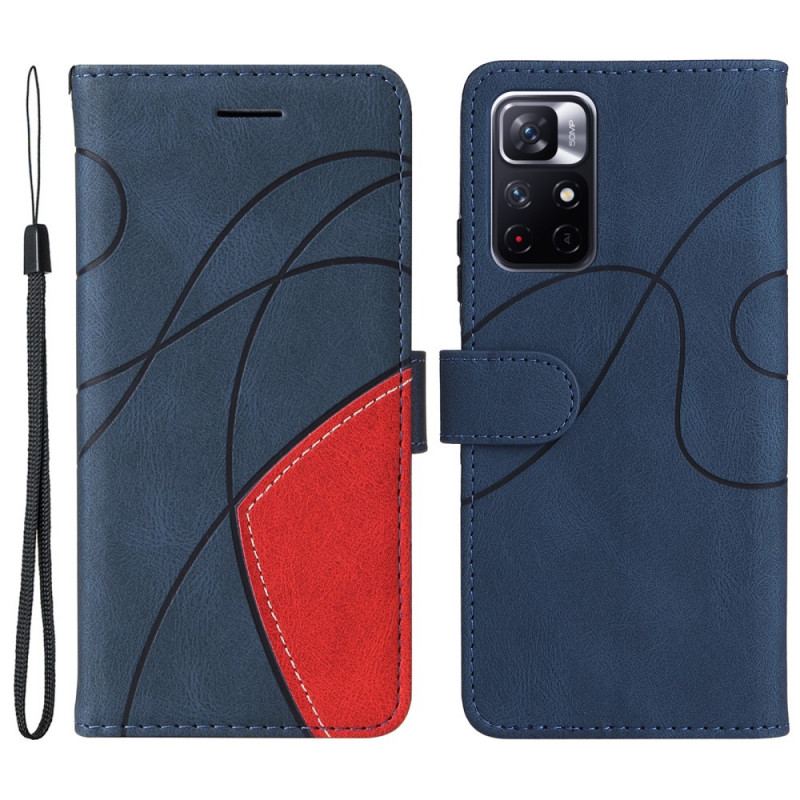 Housse Poco M4 Pro 5G Simili Cuir Bicolore Signature