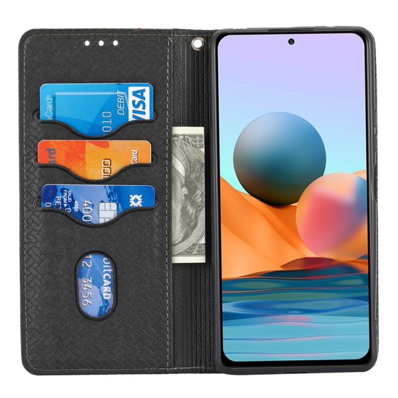 Housse Poco M4 Pro 5G Style Cuir Tissée à Lanière