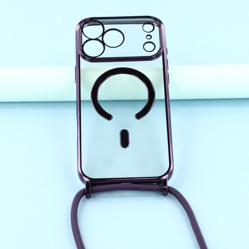 Coque à Cordon iPhone 17 Pro Compatible MagSafe Transparente