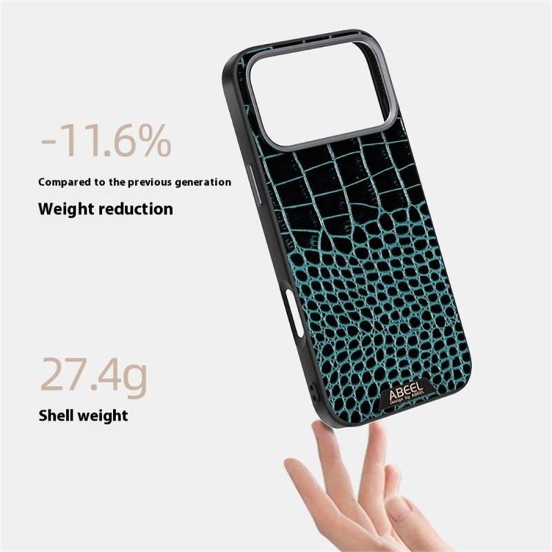 Coque iPhone 17 Pro Compatible MagSafe Effet Croco ABEEL