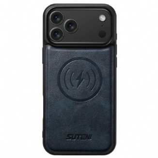 Coque iPhone 17 Pro Compatible MagSafe Effet Cuir Vintage