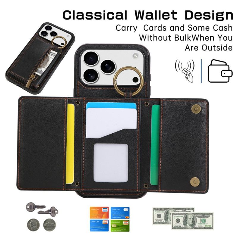 Coque iPhone 17 Pro Portefeuille avec Bandoulière