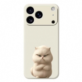 Coque iPhone 17 Pro Silicone Liquide Chat en Colère