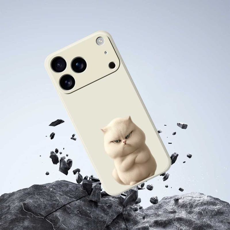 Coque iPhone 17 Pro Silicone Liquide Chat en Colère