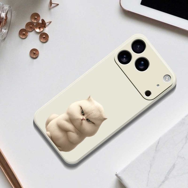 Coque iPhone 17 Pro Silicone Liquide Chat en Colère