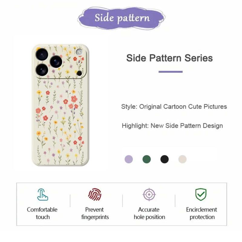 Coque iPhone 17 Pro Silicone Liquide Fleurettes
